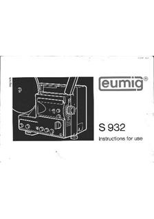 Eumig S 932 manual. Camera Instructions.